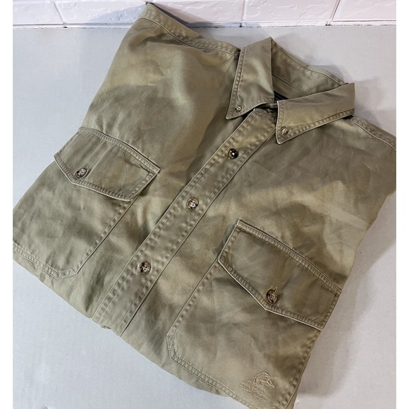 Woolrich John‎ Rich Bros Ducks Unlimited Shirt Men's L Khaki Safari Hunting - Picture 8 of 8